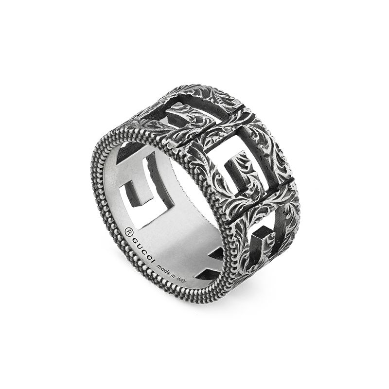 Gucci Silver GG Marmont YBC551918001 Fashion Ring