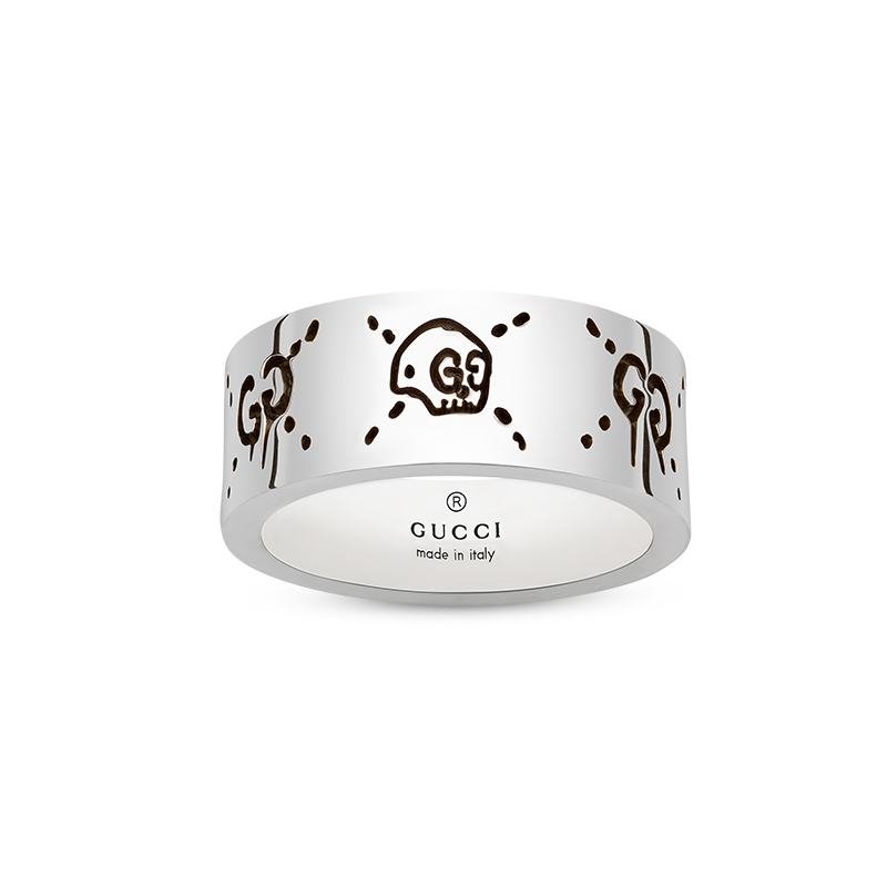 Gucci Silver Gucci Ghost YBC455318001 Woman Fashion Ring
