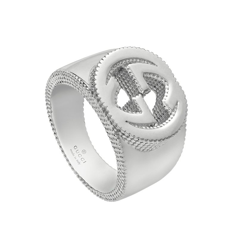 Gucci Silver Interlocking G YBC479229001 Man Fashion Ring