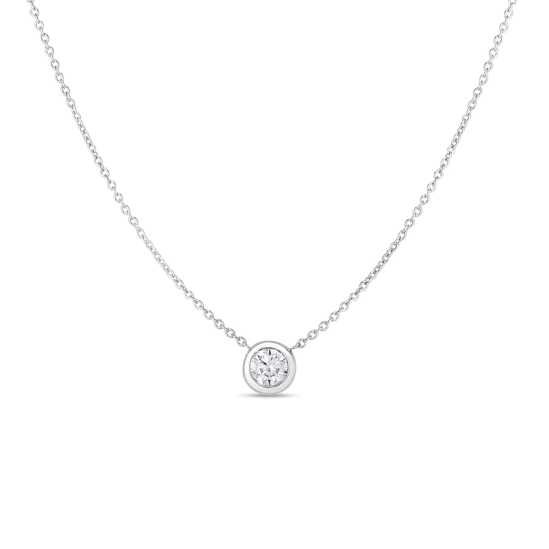 Roberto Coin Tiny Treasures Single Diamond Bezel Necklace