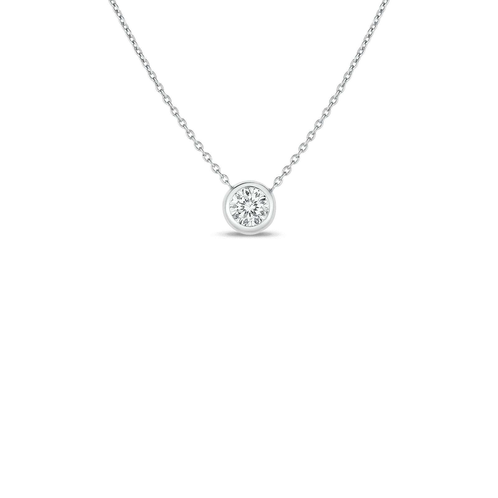 Roberto Coin DIAMONDS BY THE INCH BEZEL SET SOLITAIRE NECKLACE