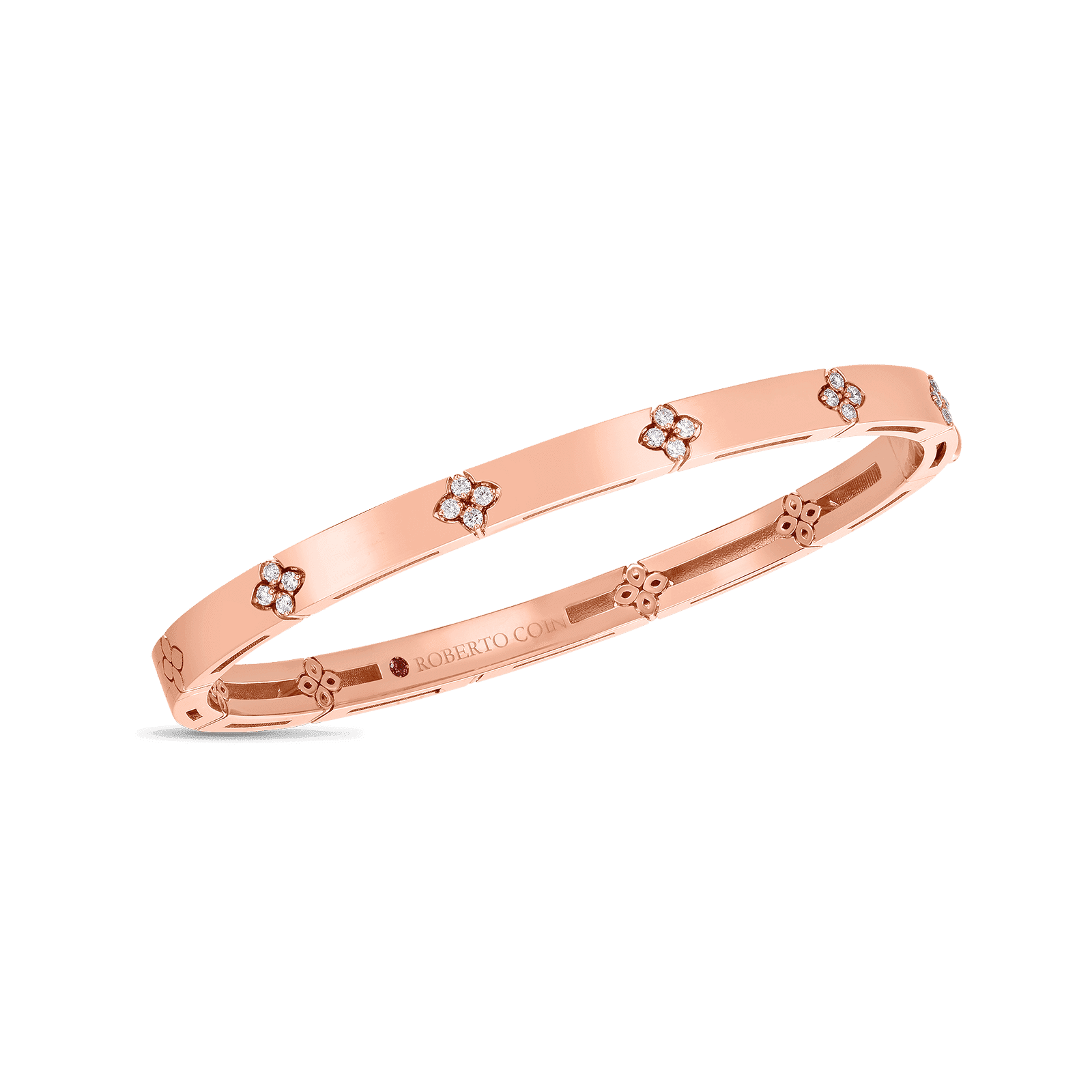 Roberto Coin LOVE IN VERONA NARROW WIDTH DIAMOND ACCENT BANGLE