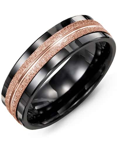 Madani Men's Laser Finish Wedding Ring