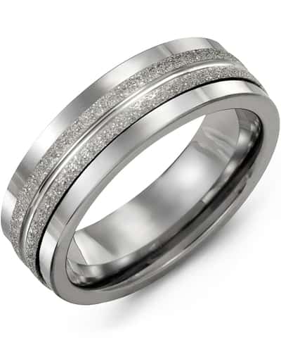 Madani Men's Laser Finish Wedding Ring