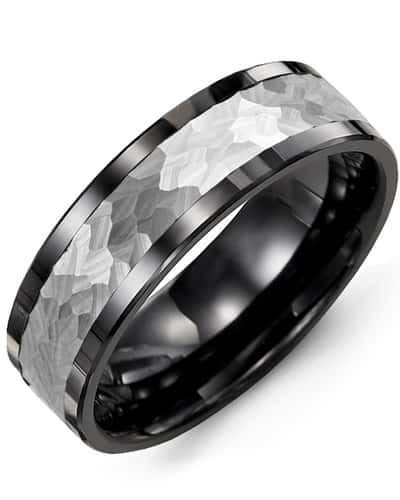 Madani Men's Hammer Effect Wedding Ring