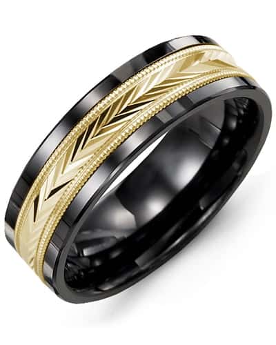 Madani Men's Diamond-Cut V Wedding Ring