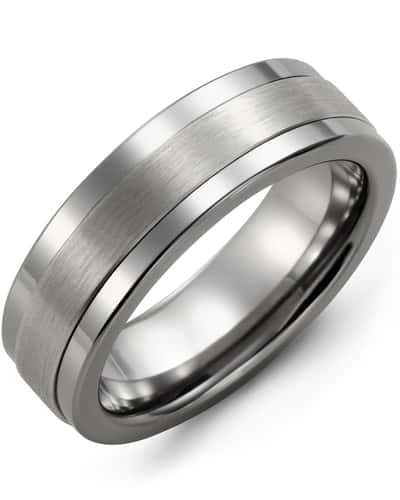 Madani Men's Plain Satin Finish Wedding Band