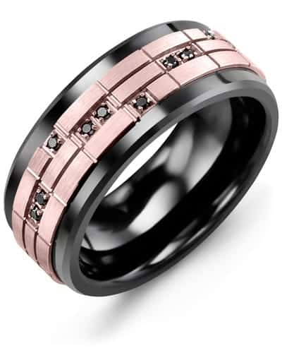 Madani Men's Puzzle Black Diamonds Wedding Ring