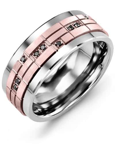 Madani Men's Puzzle Black Diamonds Wedding Ring