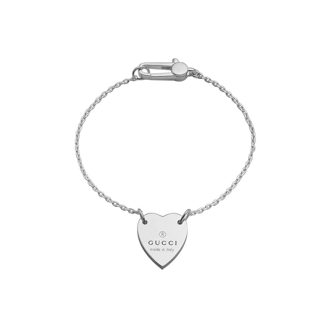 Gucci Trademark Heart Bracelet in Sterling Silver