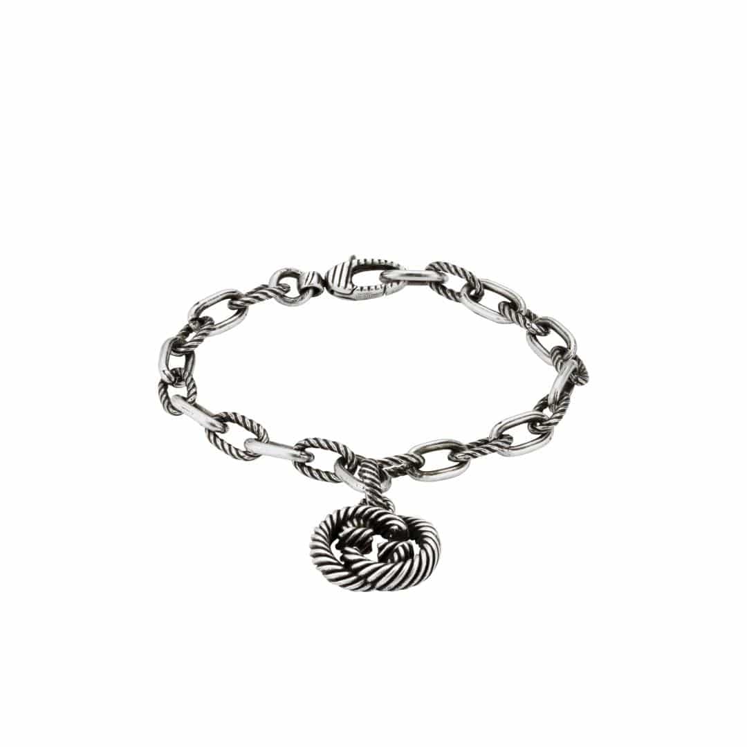 Gucci Silver Interlocking G Large Gourmette Bracelet in Sterling Silver