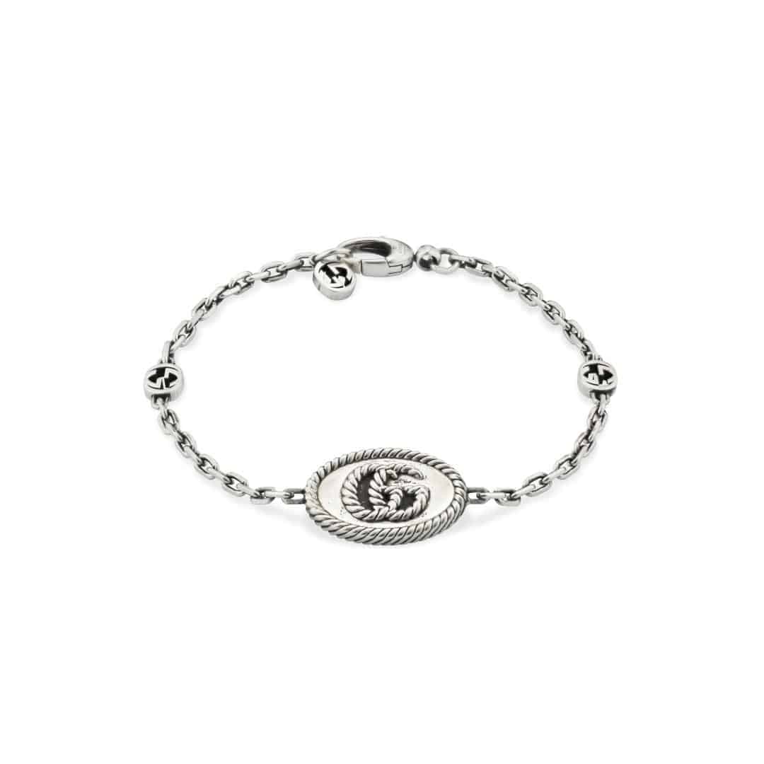 Gucci Silver GG Marmont Double G Bracelet in Sterling Silver