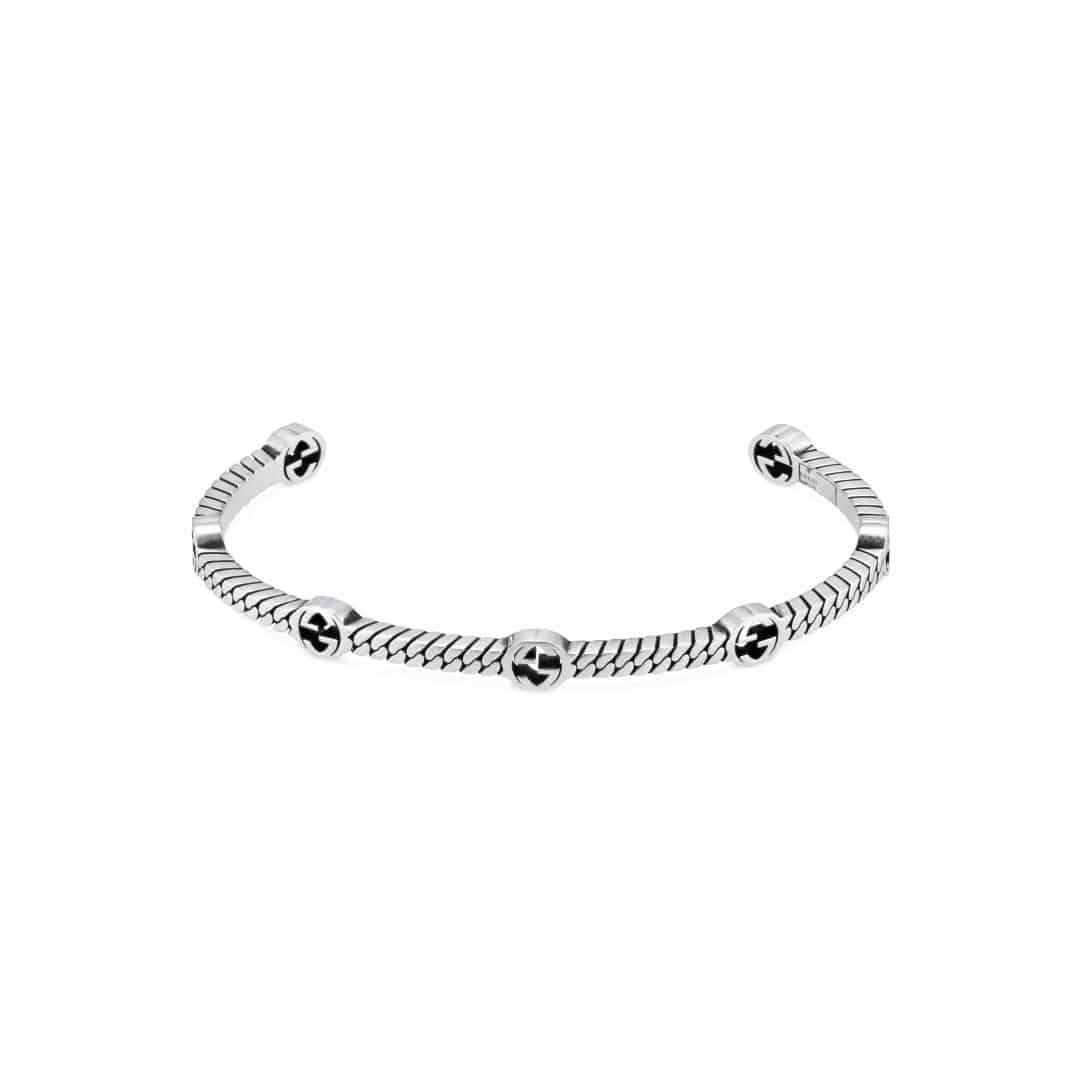 Gucci Interlocking G Thin Bracelet in Sterling Silver