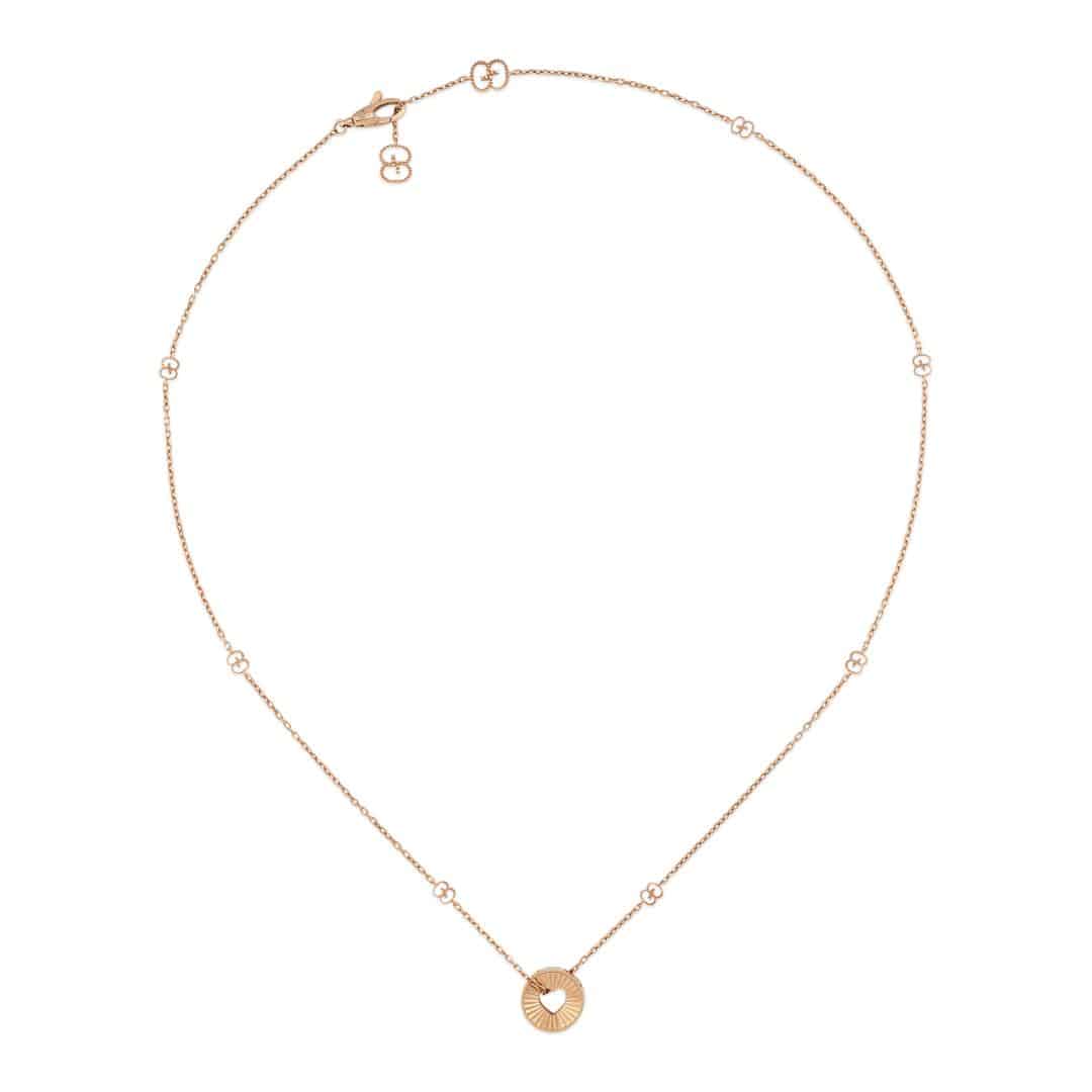 Gucci Icon Heart Pendant Necklace in 18kt Pink Gold