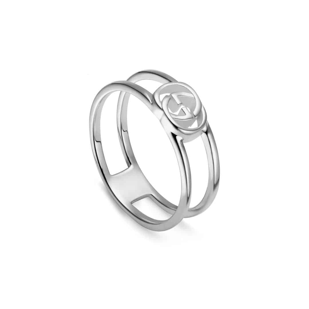 Gucci Silver Interlocking G Medium Ring in Sterling Silver