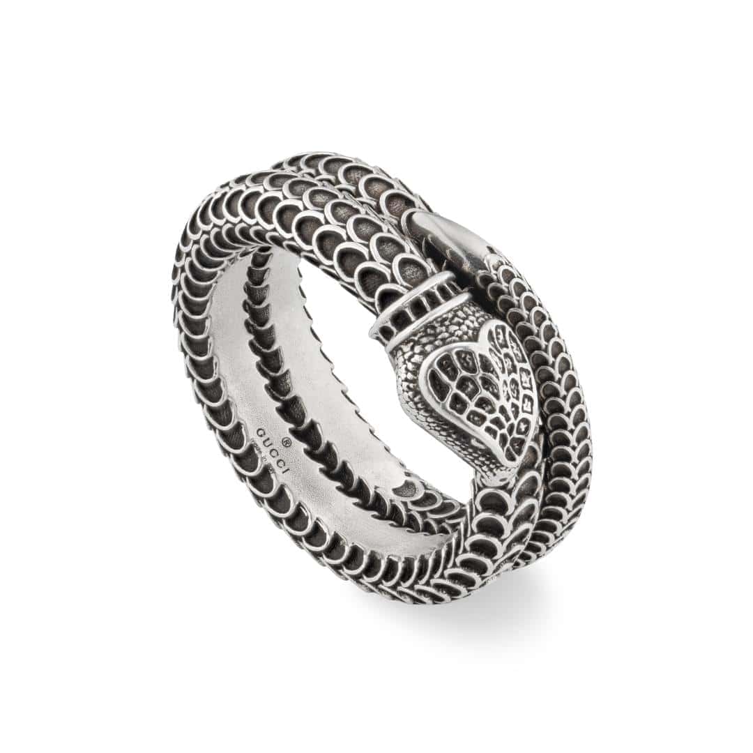 Gucci Silver Gucci Garden Snake Ring in Sterling Silver