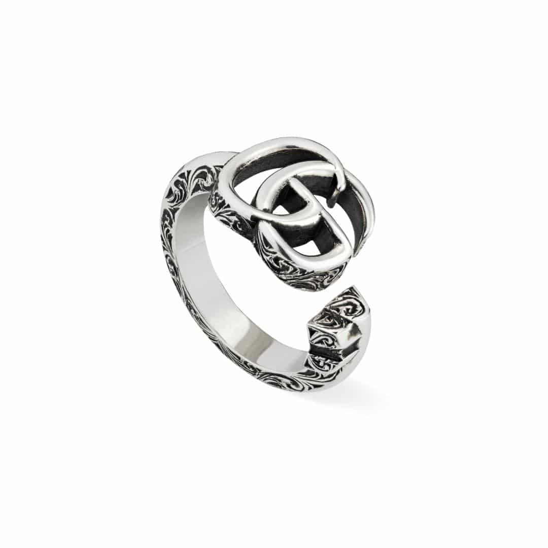 Gucci Silver GG Marmont Thin Ring in Sterling Silver