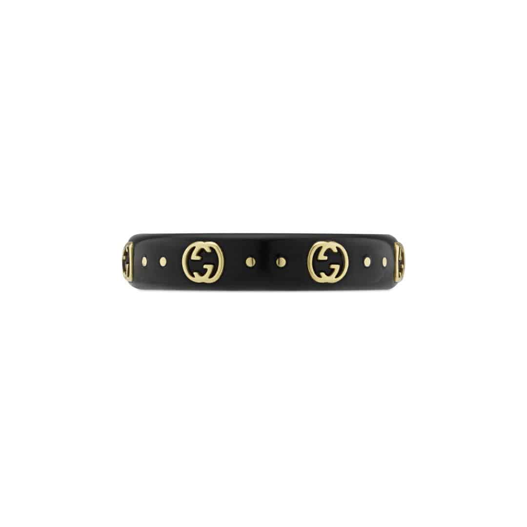 Gucci Fine Icon GG Ring in 18kt Yellow Gold with Corundum