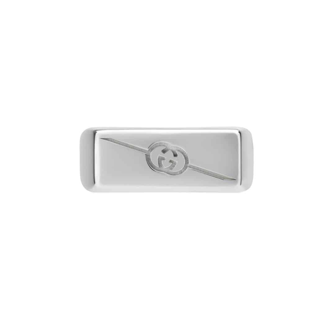 Gucci Silver Gucci Tag Ring in Sterling Silver