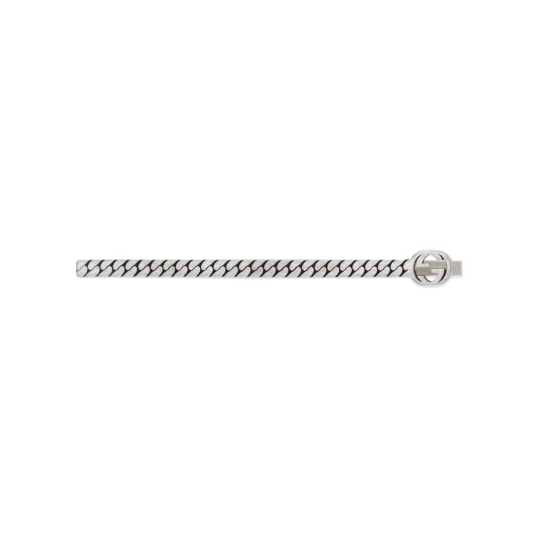 Gucci Silver Interlocking G Tie Bar in Sterling Silver
