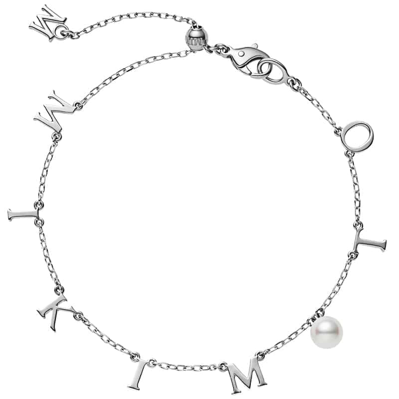 Mikimoto Akoya Cultured Pearl Charm Bracelet in 18K White Gold