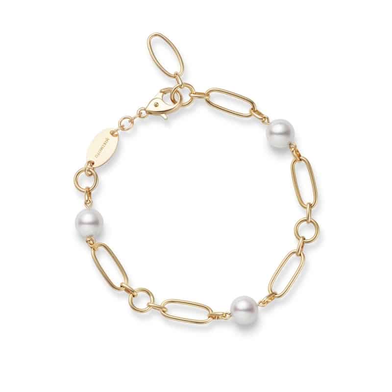 Mikimoto M Code Akoya Cultured Pearl Bracelet in 18K Yellow Gold
