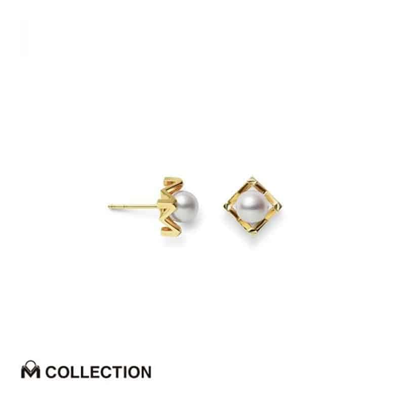 Mikimoto M Collection Akoya Cultured Pearl Earrings in 18K Yellow Gold