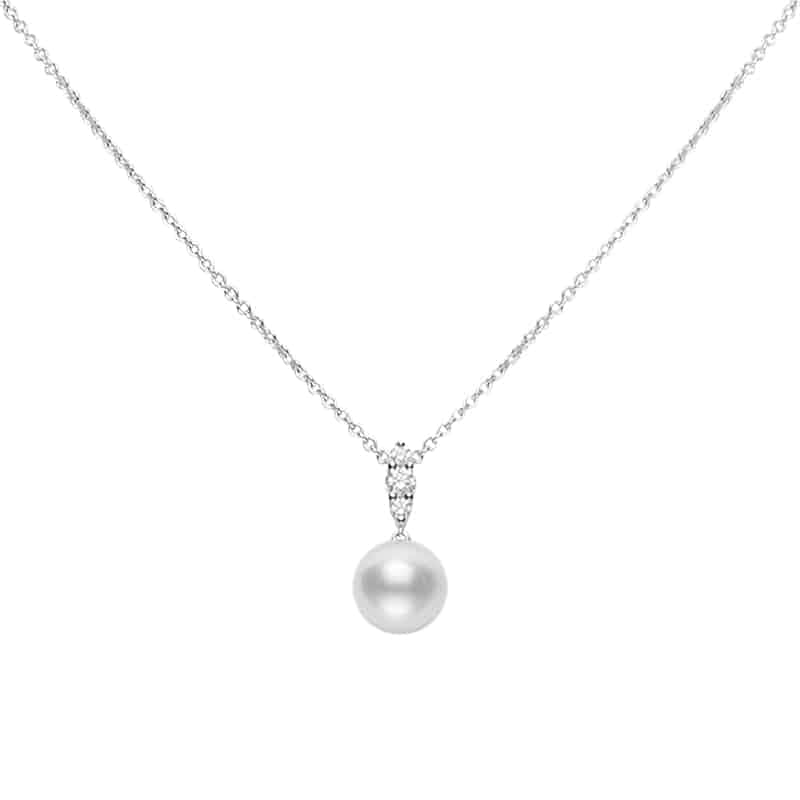 Mikimoto Morning Dew White South Sea Cultured Pearl Pendant in 18K White Gold