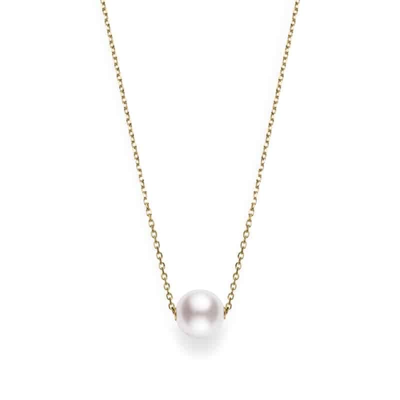 Mikimoto Akoya Cultured Single Pearl Pendant in 18K Yellow Gold