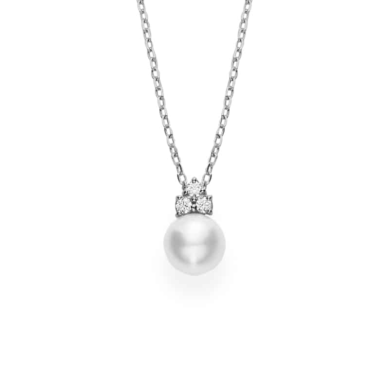 Mikimoto Classic Akoya Cultured Pearl Pendant with Diamond