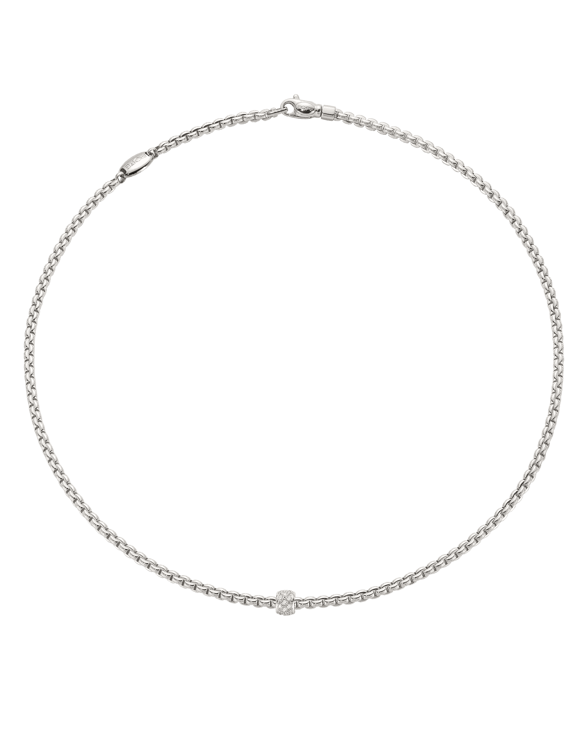 Fope 18 carat gold necklace with gold and diamond pave’ pendant