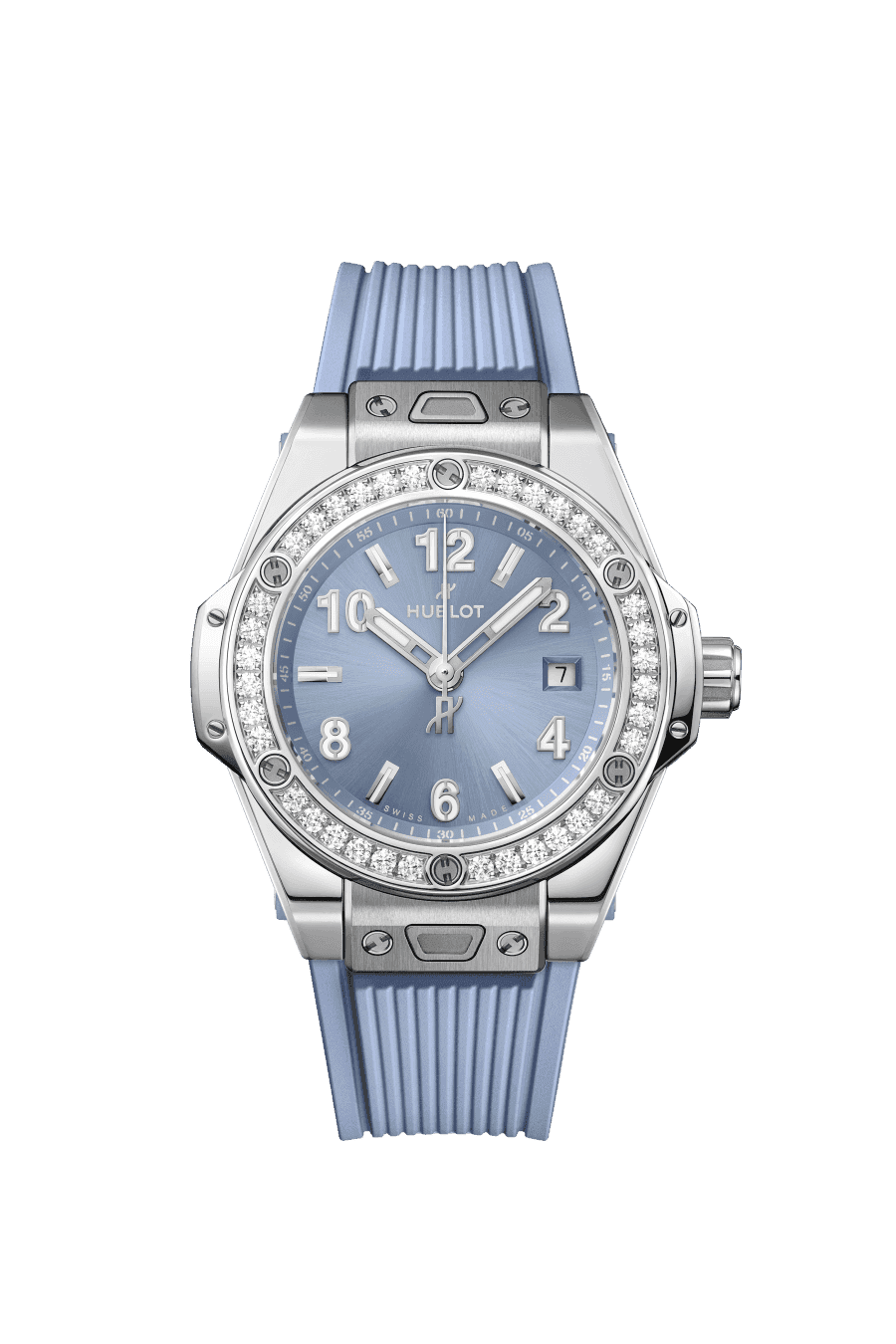 Hublot One Click Steel Coal Blue Diamonds
