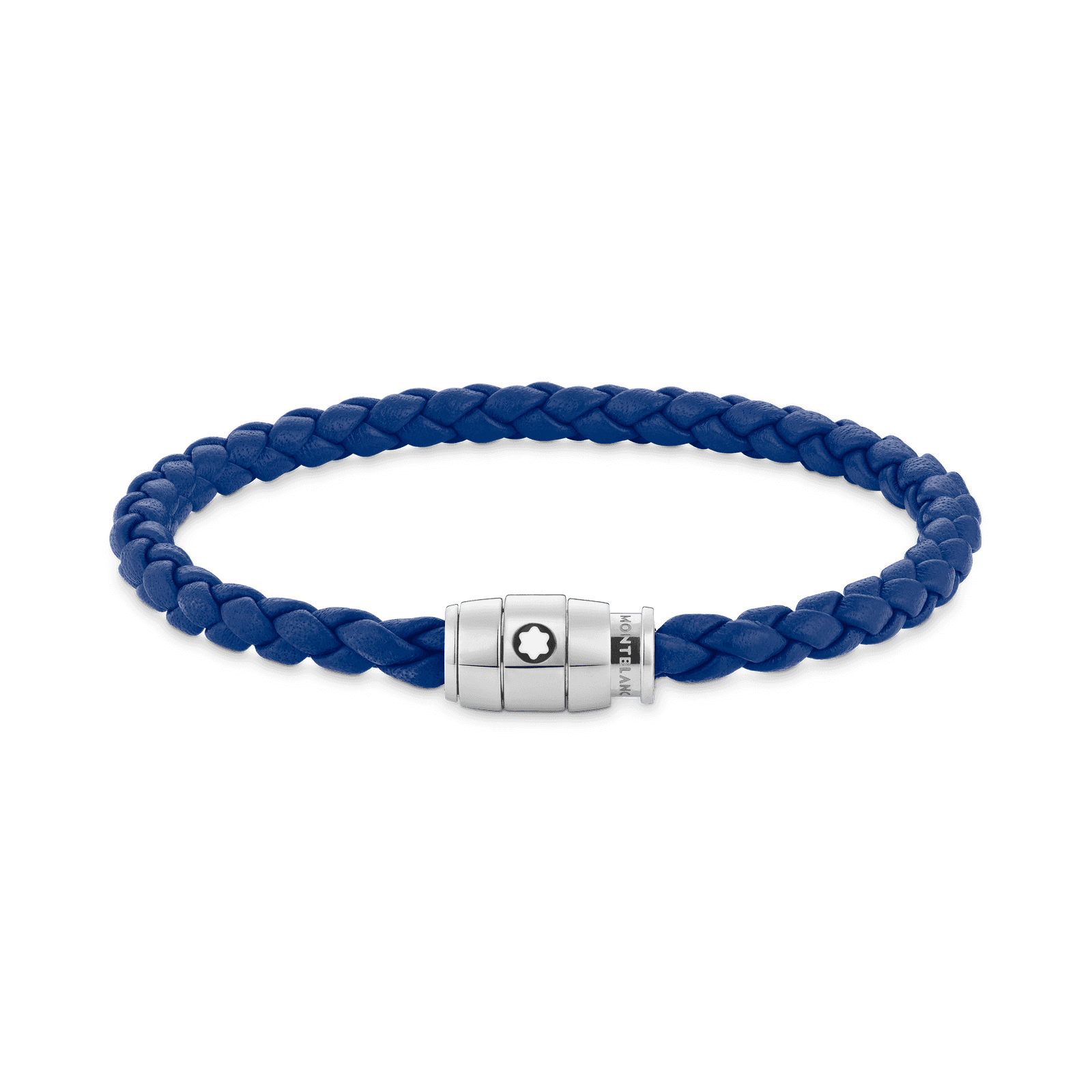 Montblanc Bracelet Steel 3 rings closing and Blue leather