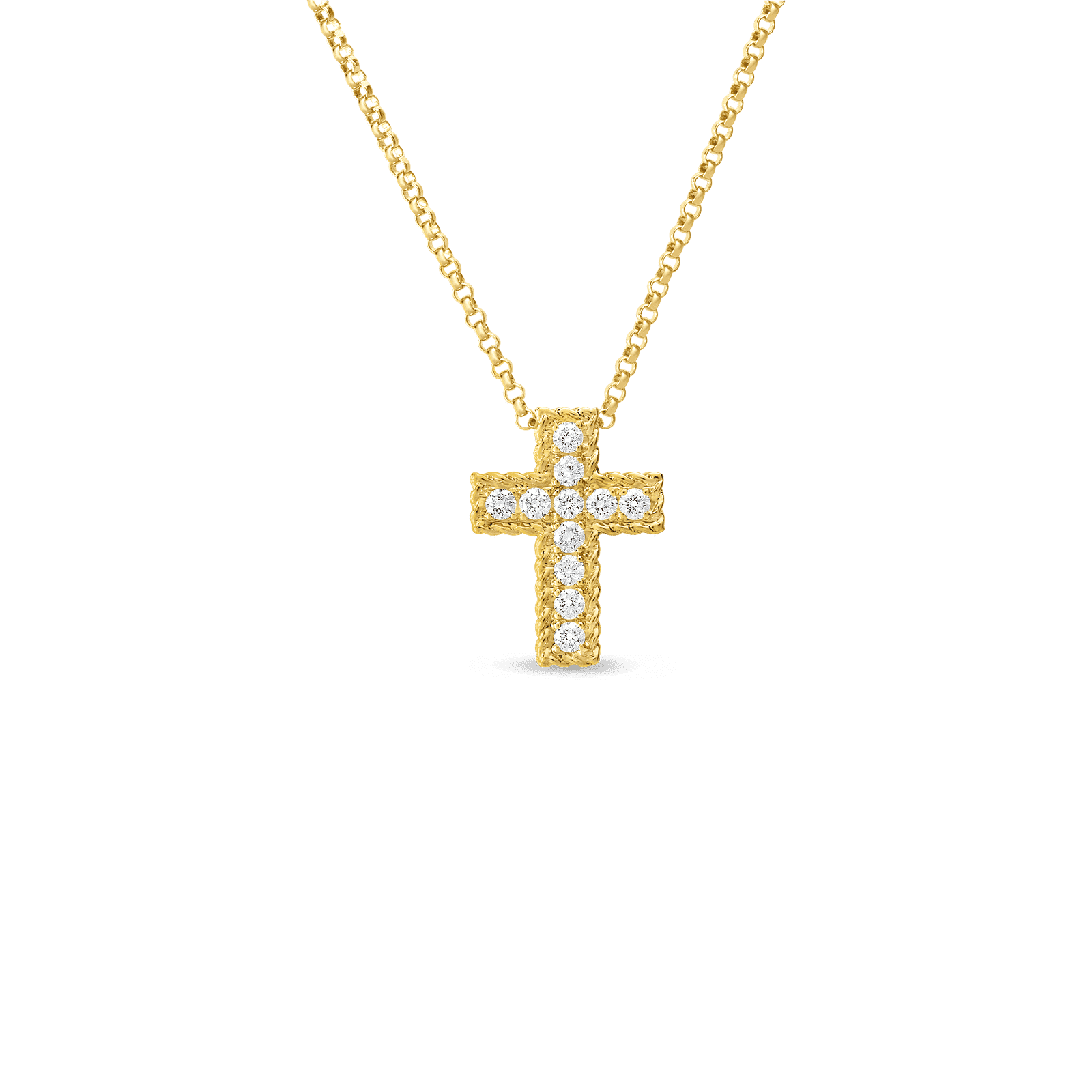 Roberto Coin Princess Diamond Cross Necklace, 1/2