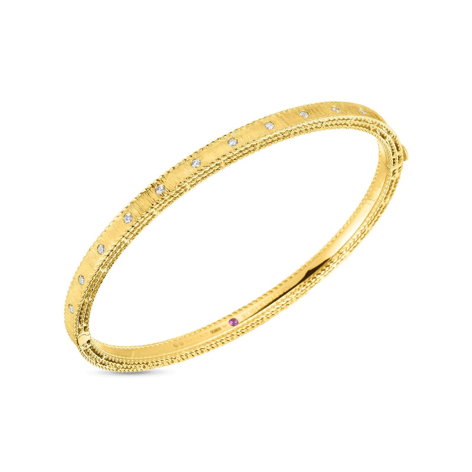 Roberto Coin Princess Diamond Satin Bangle, 1/2