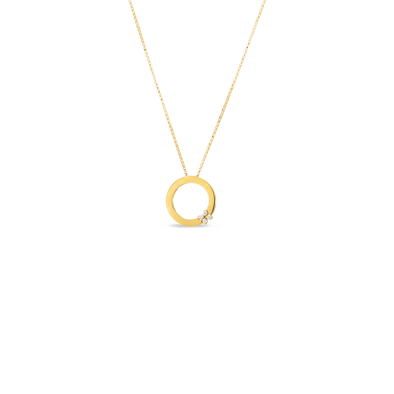 Roberto Coin Love in Verona Circle of Life Diamond Flower Necklace, 1/2