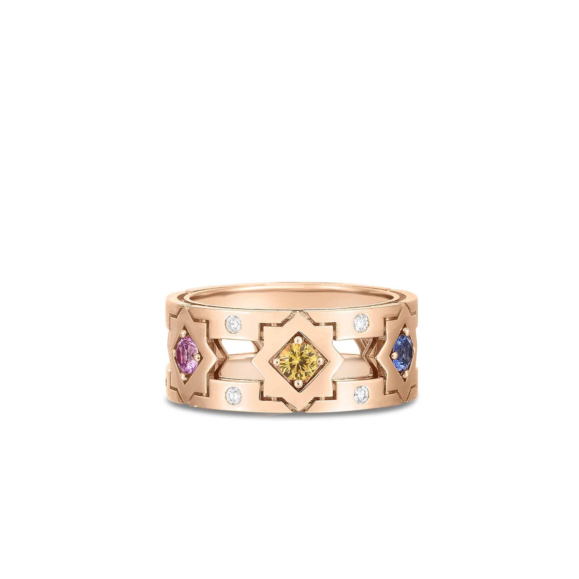 Roberto Coin MIX SAPP NAVARRA RING, 1/2