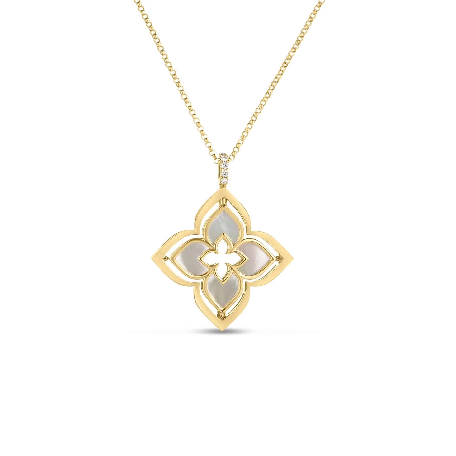 Roberto Coin MOP VP Pirouette Necklace, 1/2