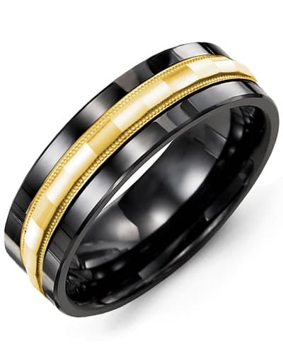 Madani Madani Men's Baguette Diamond-Cut Wedding, 1/2
