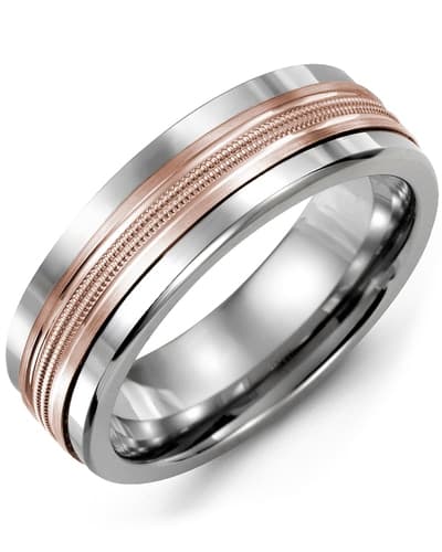 Madani Madani Men's Double Milgrain Wedding, 1/2