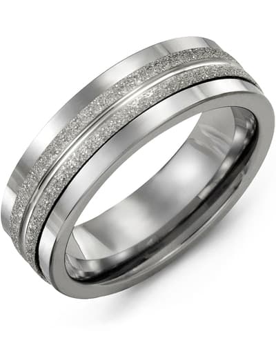 Madani Men's Laser Finish Wedding Ring, 1/2