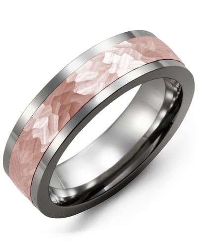 Madani Men's Hammer Effect Wedding Ring, 1/2