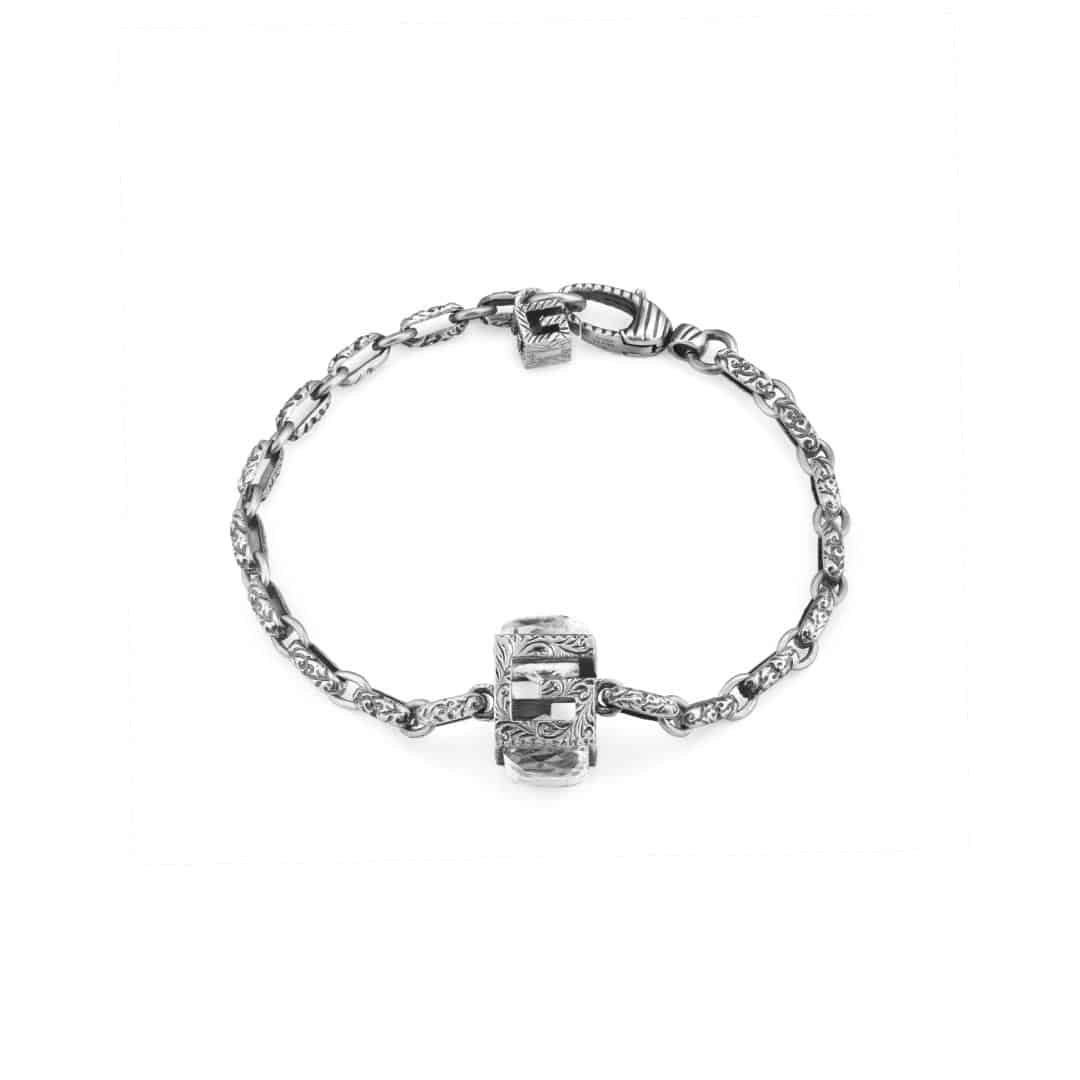 Gucci Silver G Cube Bracelet in Sterling Silver, 1/3