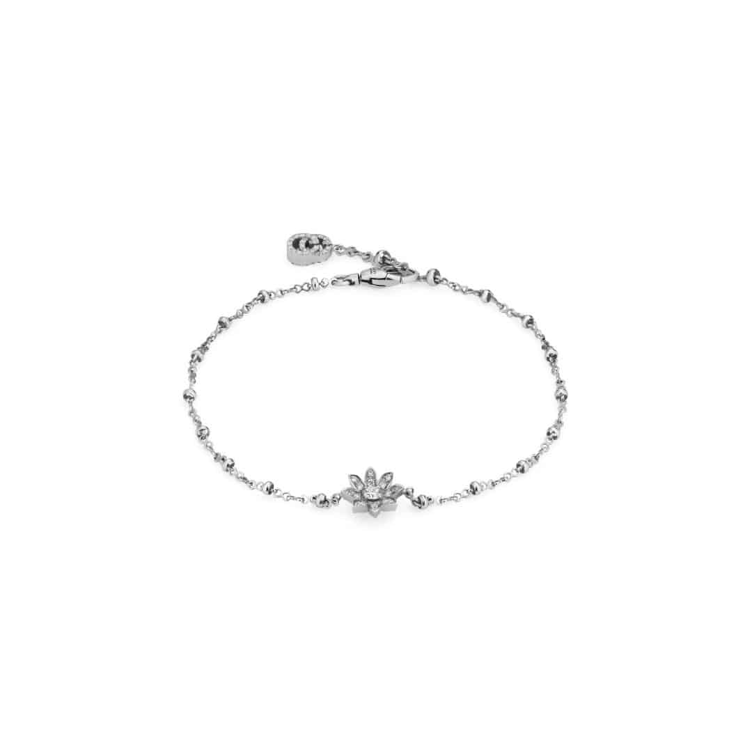 Gucci Fine Flora Bracelet in 18kt White Gold with Diamonds, 1/3