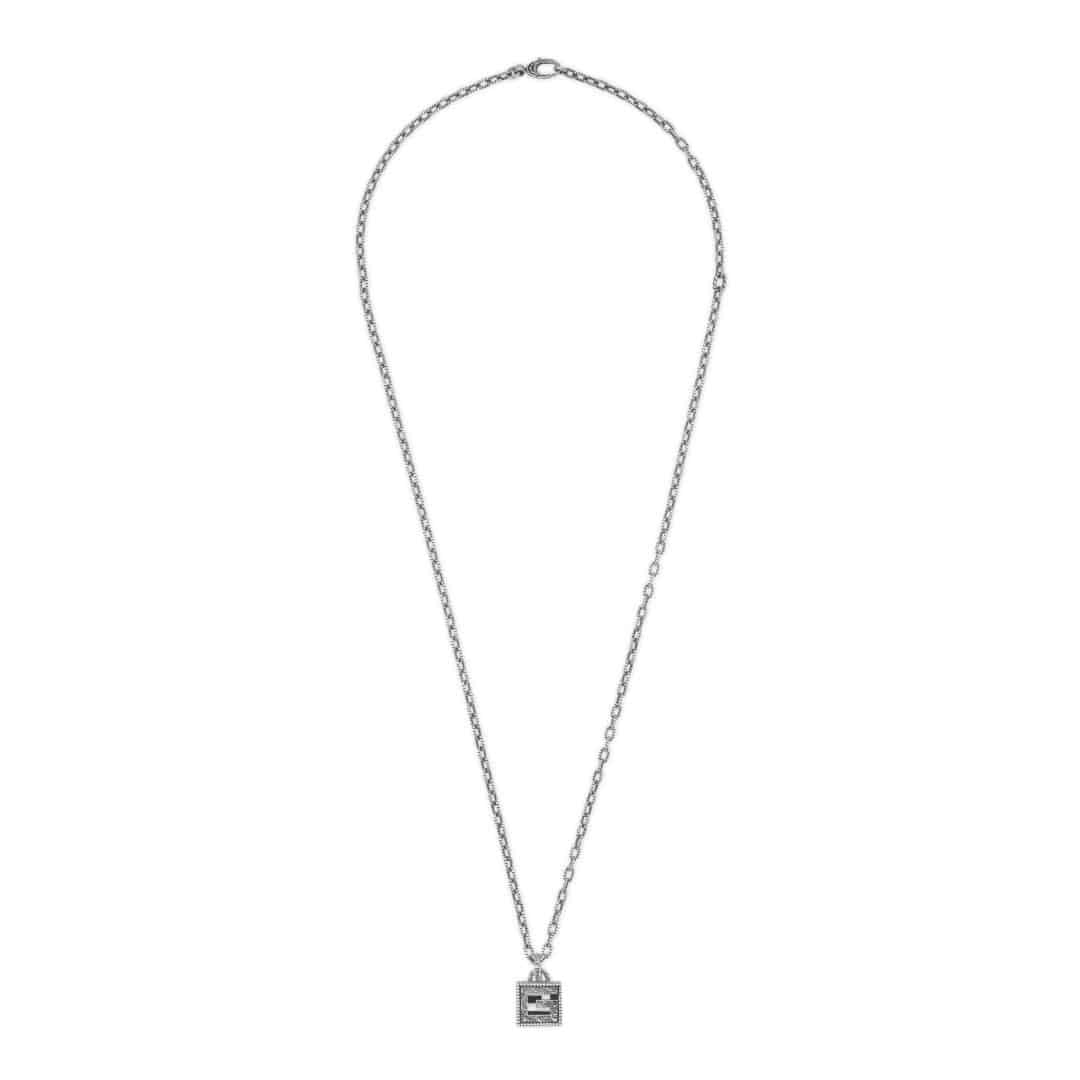 Gucci Silver G Cube Necklace in Sterling Silver, 1/3