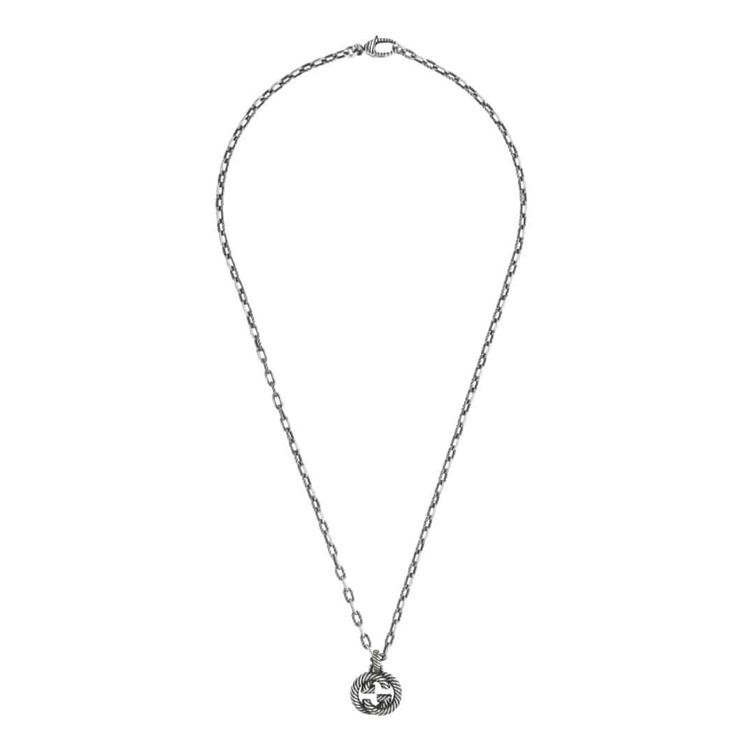 Gucci Silver Interlocking G Small Pendant Necklace in Sterling Silver, 1/3