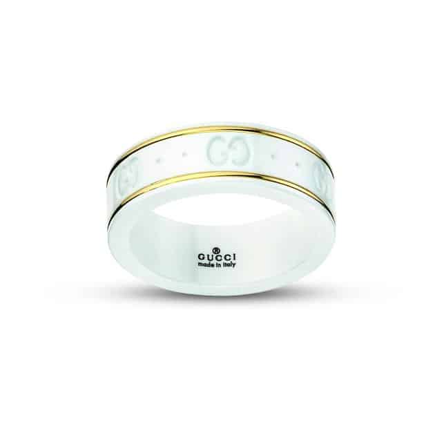 Gucci Fine Icon Thin Band in 18kt Yellow Gold with Zirconia, 1/3