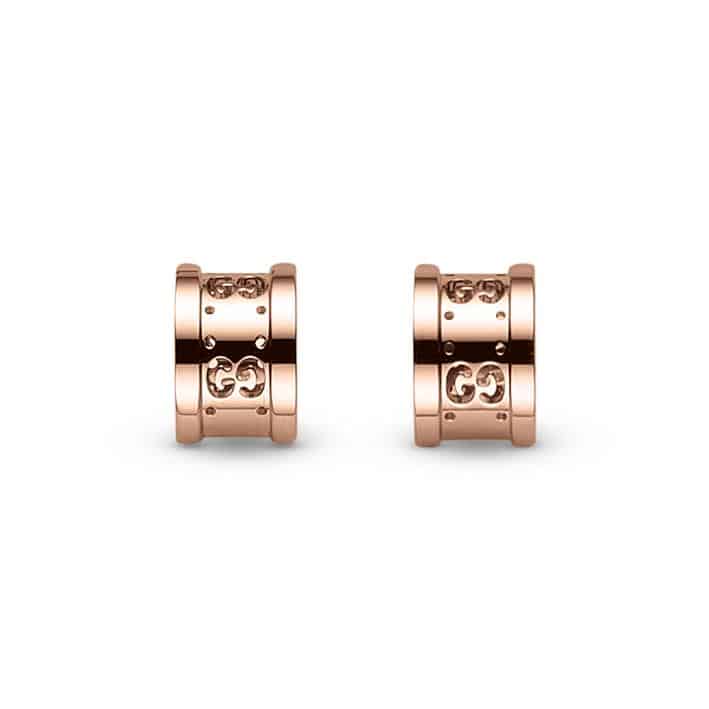 Gucci Fine Icon Twirl Earrings in 18kt Pink Gold, 1/2