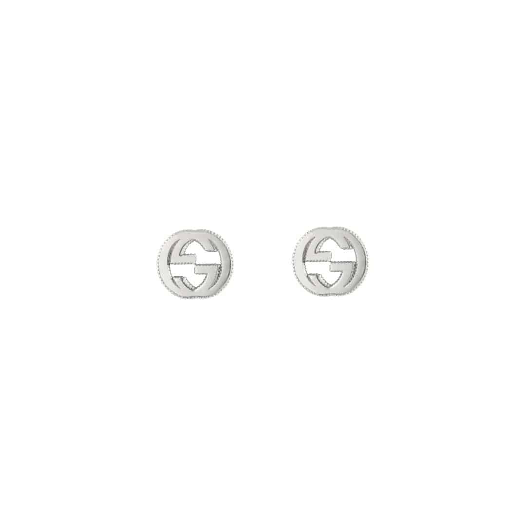Gucci Silver Interlocking G Stud Earrings in Sterling Silver, 1/3
