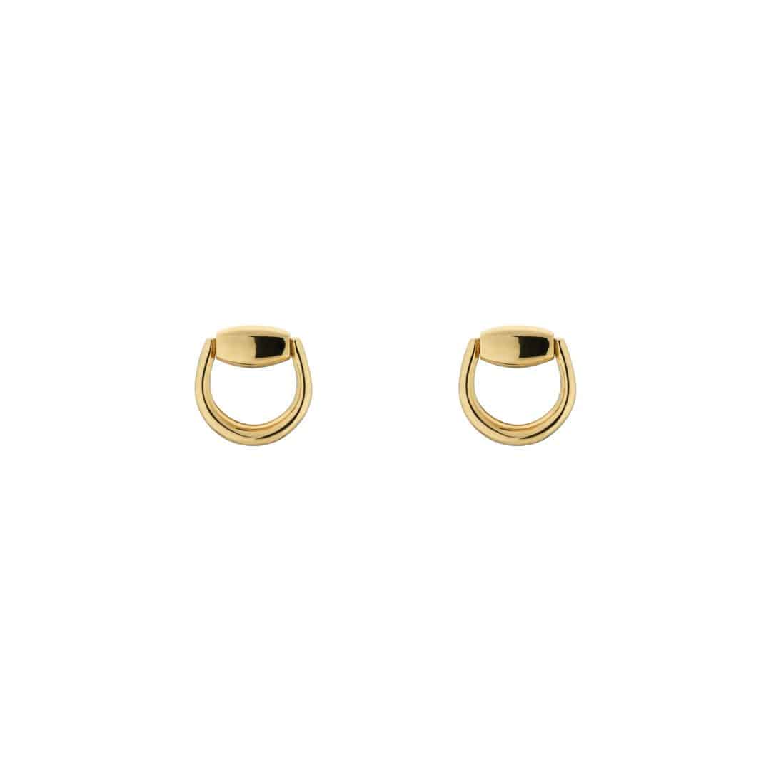 Gucci Fine Horsebit Earrings in 18kt Yellow Gold, 1/4